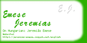 emese jeremias business card